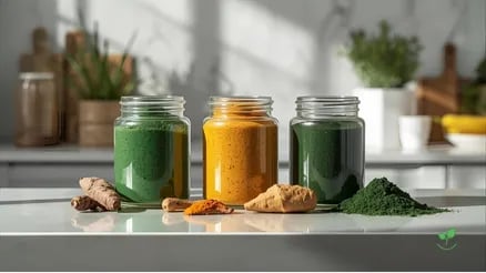 Sinergias Funcionais: Como Potencializar o Poder da Cúrcuma, da Chlorella e da Spirulina